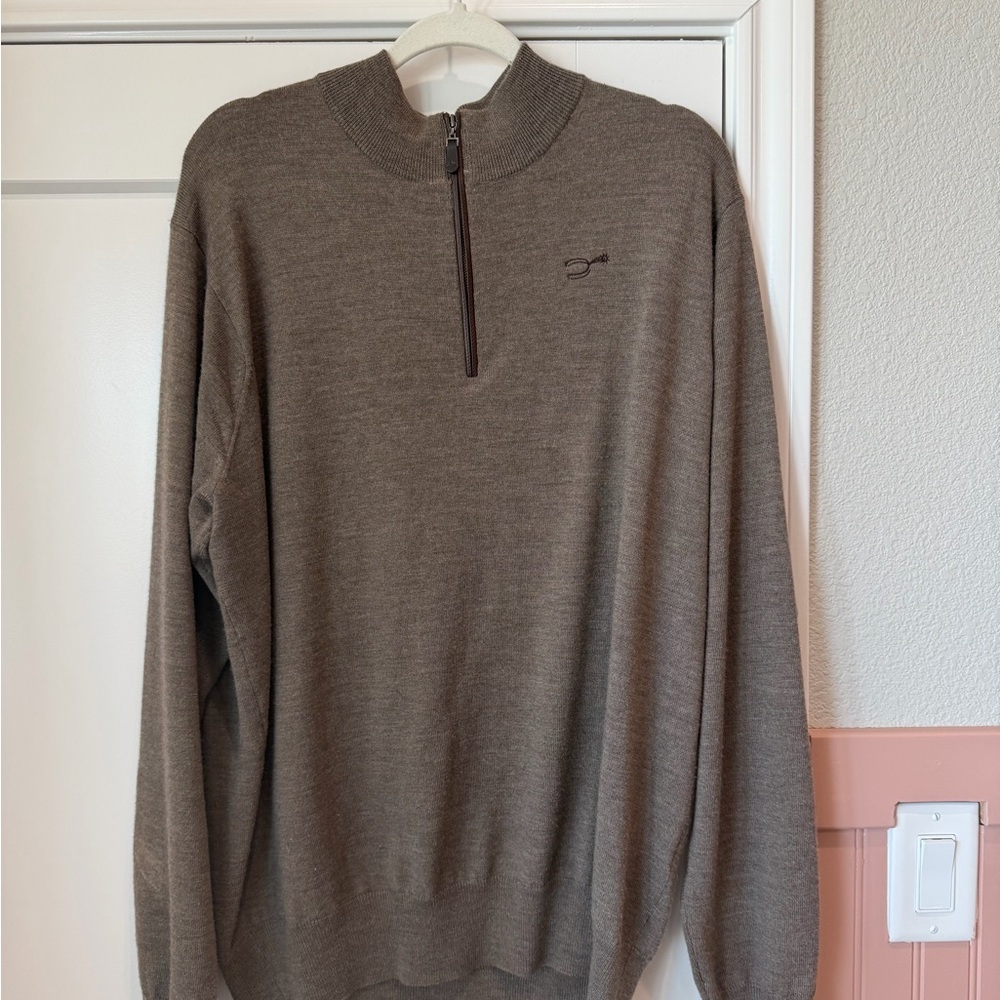 Peter Millar Brown Zip-Up Sweater